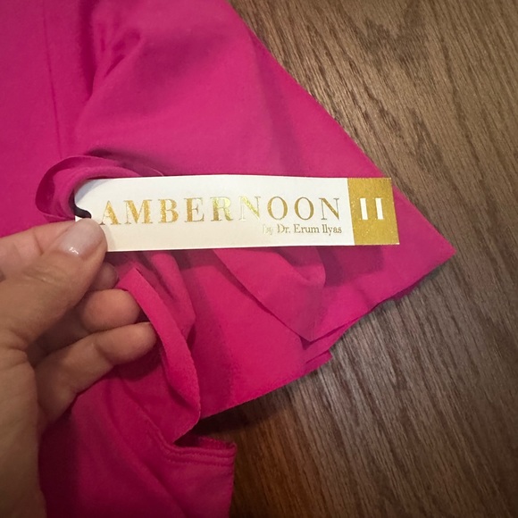 AmberNoon II by Dr. Erum Ilyas UPF 50 Flutter Sleeve One-Piece Berry Fuchsia - Picture 6 of 9